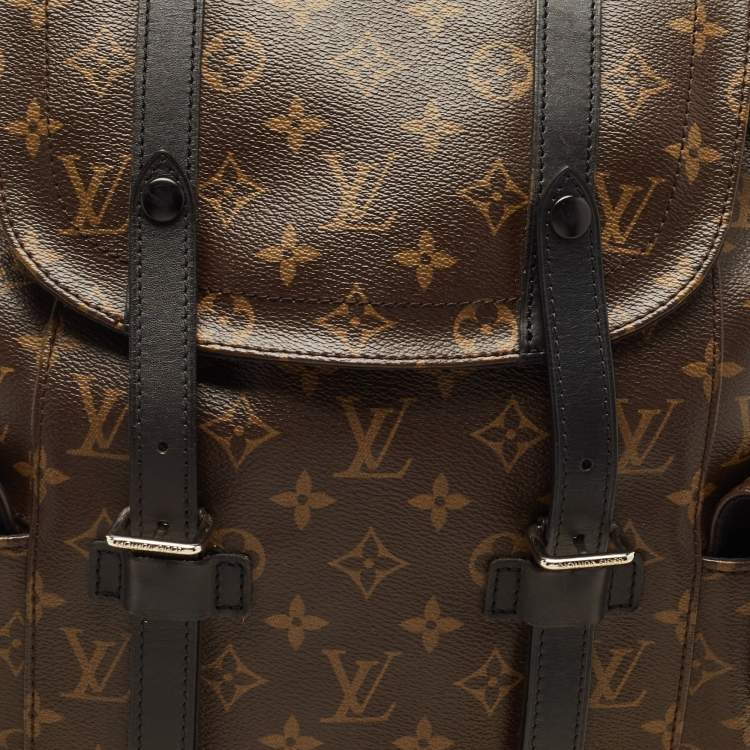 Pre Owned Louis Vuitton Monogram Macassar Canvas Christopher MM Backpack