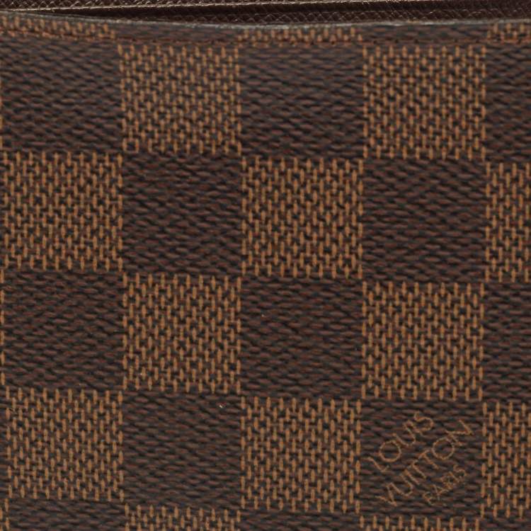 Pre Owned Louis Vuitton Damier Ebene Canvas Slender Wallet 