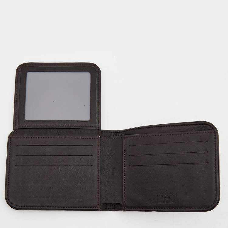 Pre Owned Louis Vuitton Black Damier Geant Canvas Bifold Wallet