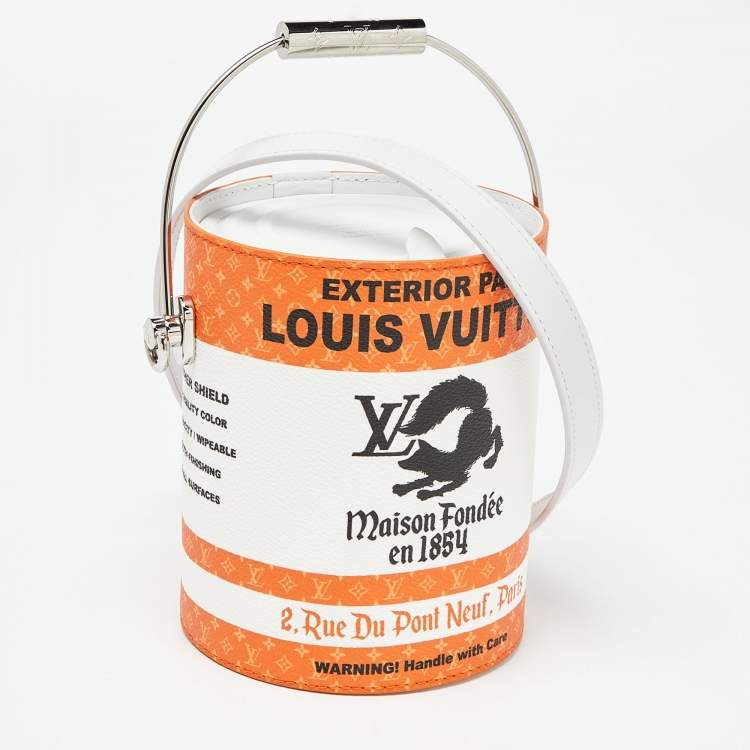 Pre Owned Louis Vuitton Orange Monogram Canvas LV Paint Can Bucket Bag