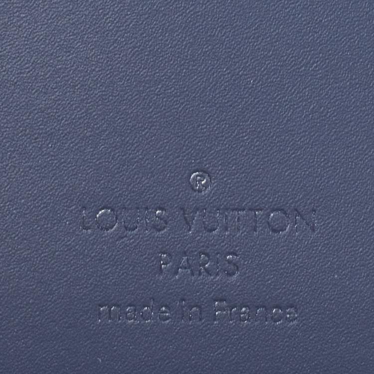 Pre Owned Louis Vuitton Navy River Blue Monogram Leather Multiple Wallet