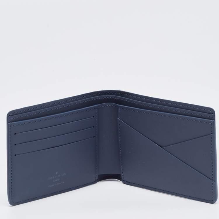 Louis Vuitton Navy River Blue Monogram Leather Multiple Wallet Louis Vuitton