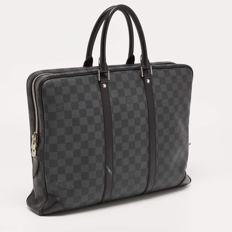 Pre Owned Louis Vuitton Damier Graphite Canvas Porte Documents Voyage GM Briefcase