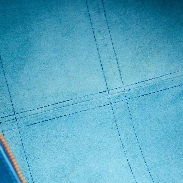 Pre Owned Louis Vuitton Blue Toledo Epi Leather Keepall 50 Bag