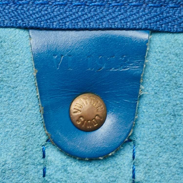 Pre Owned Louis Vuitton Blue Toledo Epi Leather Keepall 50 Bag