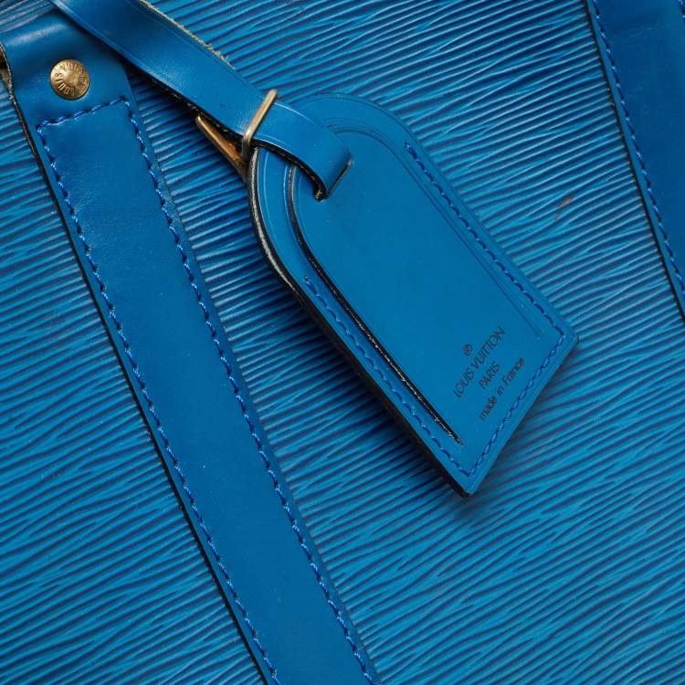 Pre Owned Louis Vuitton Blue Toledo Epi Leather Keepall 50 Bag