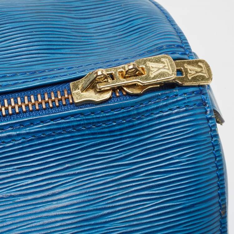 Pre Owned Louis Vuitton Blue Toledo Epi Leather Keepall 50 Bag