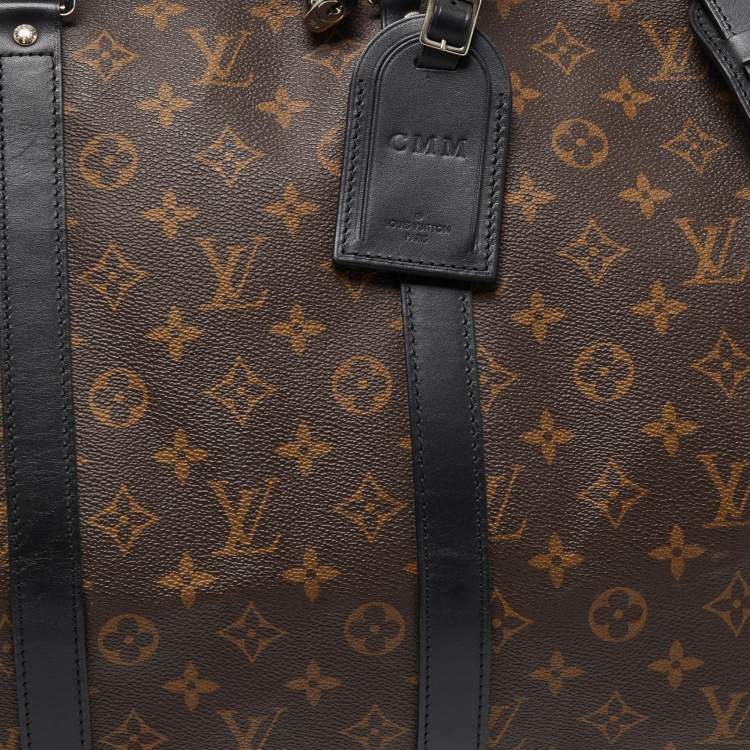 Pre Owned Louis Vuitton Black/Monogram Canvas Keepall Bandouliere 55 Bag