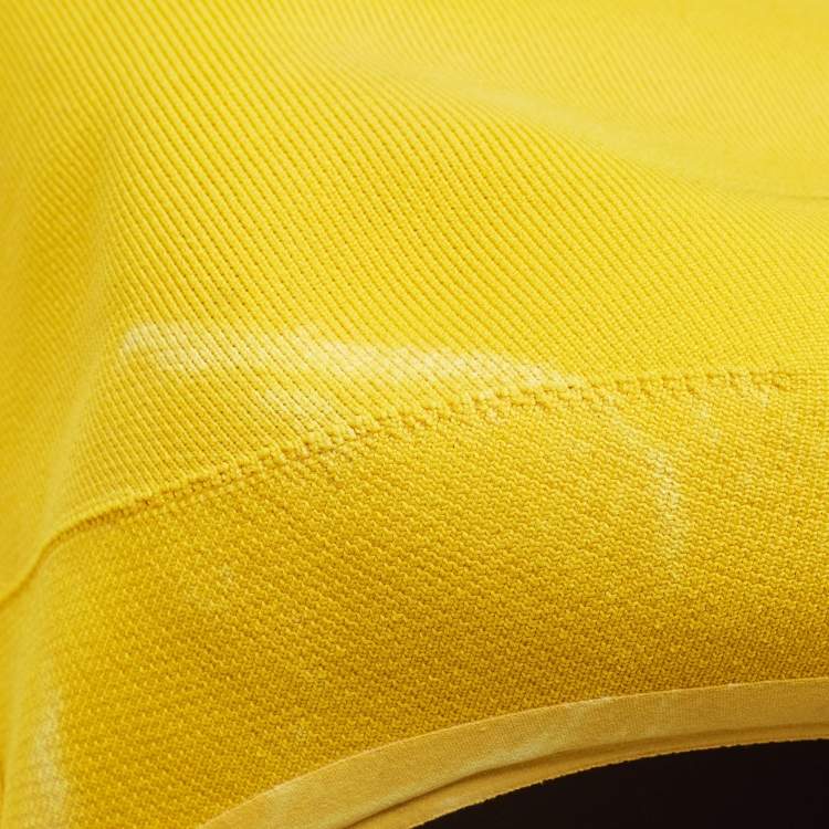Pre Owned Louis Vuitton Yellow Monogram Knit Horizon Soft Duffle 55 Rolling Luggage