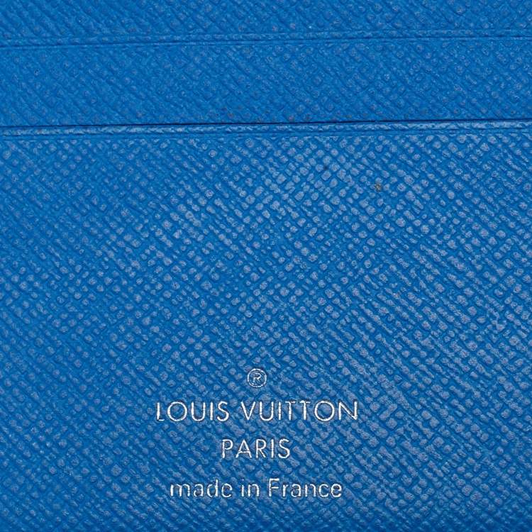 Pre Owned Louis Vuitton Black/Blue Taiga Leather Multiple Wallet