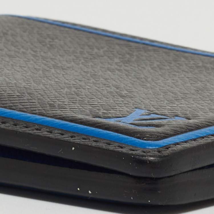 Pre Owned Louis Vuitton Black/Blue Taiga Leather Multiple Wallet