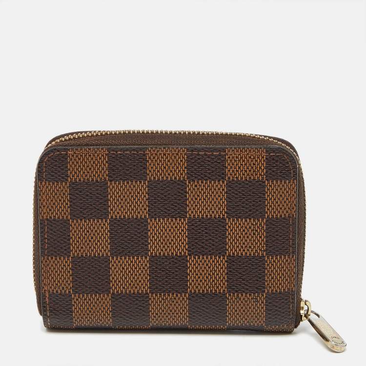 Pre Owned Louis Vuitton Damier Ebene Canvas Zippy Coin Purse