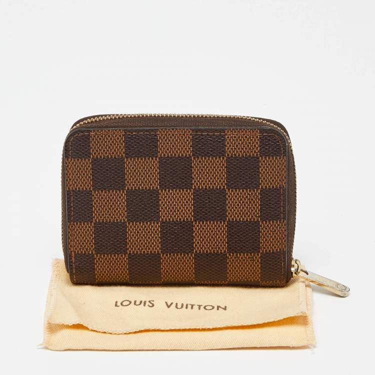 Pre Owned Louis Vuitton Damier Ebene Canvas Zippy Coin Purse