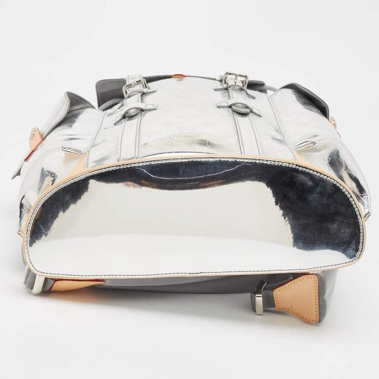 Pre Owned Louis Vuitton Silver Monogram Miroir Christopher MM Backpack