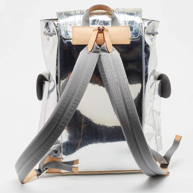 Pre Owned Louis Vuitton Silver Monogram Miroir Christopher MM Backpack