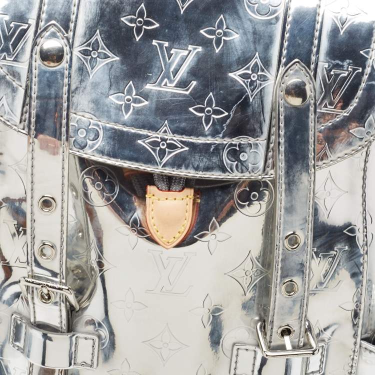 Pre Owned Louis Vuitton Silver Monogram Miroir Christopher MM Backpack