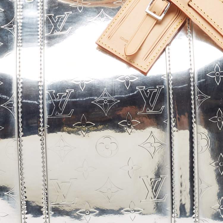 Pre Owned Louis Vuitton Silver Monogram Miroir Keepall Bandouliere 50 Bag