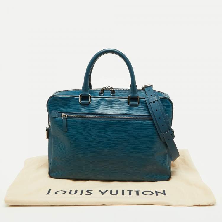 Pre Owned Louis Vuitton Cyan Epi Leather Porte Documents Business Briefcase Bag