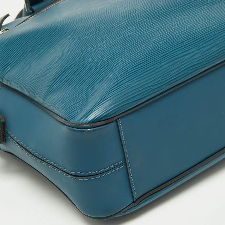 Pre Owned Louis Vuitton Cyan Epi Leather Porte Documents Business Briefcase Bag