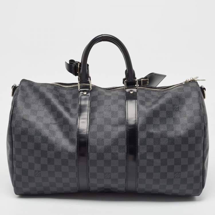 Pre Owned Louis Vuitton Damier Graphite Canvas Keepall Bandoulière 45 Bag