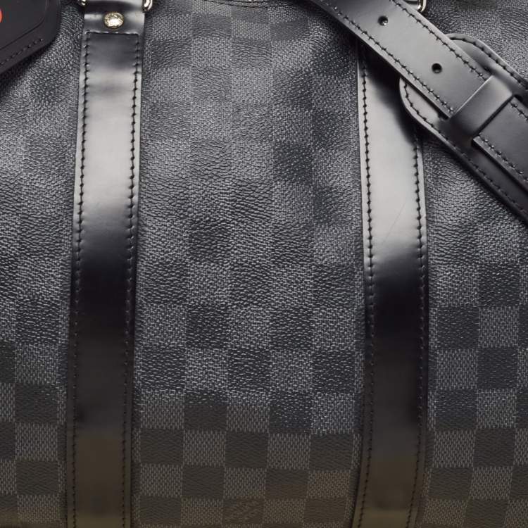 Pre Owned Louis Vuitton Damier Graphite Canvas Keepall Bandoulière 45 Bag