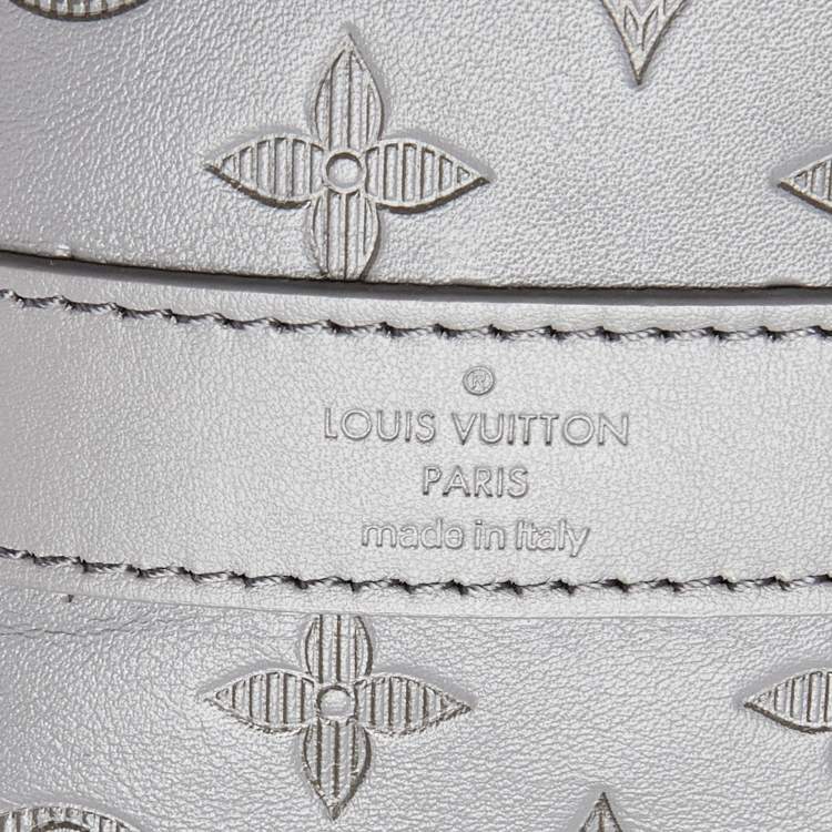 Pre Owned Louis Vuitton Anthracite Grey Monogram Shadow Leather Keepall Bandoulière 50 Bag