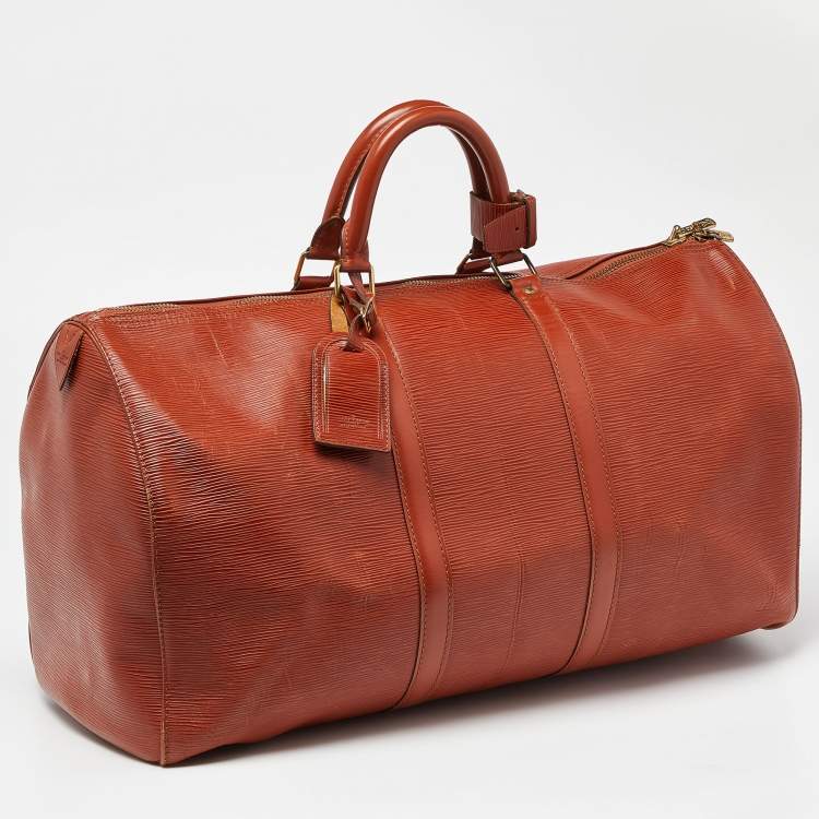 Pre Owned Louis Vuitton Cipango Gold Epi Leather Keepall 50 Bag