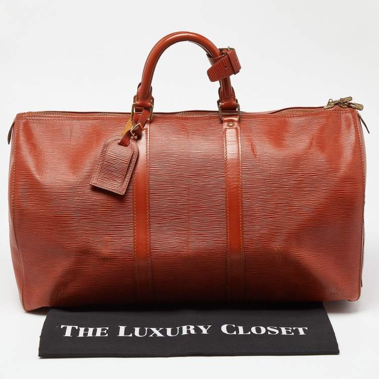 Pre Owned Louis Vuitton Cipango Gold Epi Leather Keepall 50 Bag