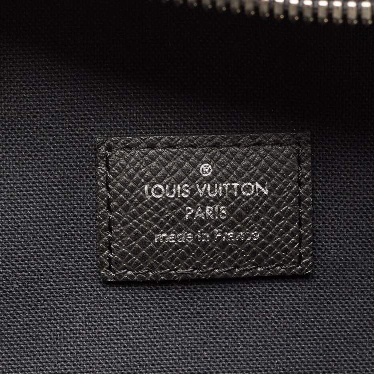 Pre Owned Louis Vuitton Black Taiga Leather Documents Briefcase Bag