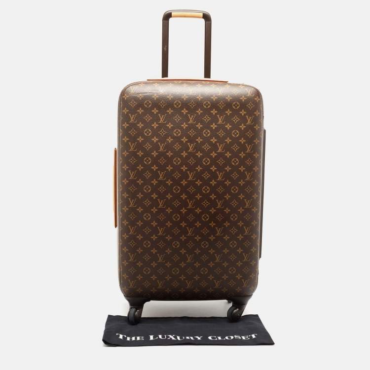 Pre Owned Louis Vuitton Brown Monogram Canvas Zephyr 70 Rolling Suitcase