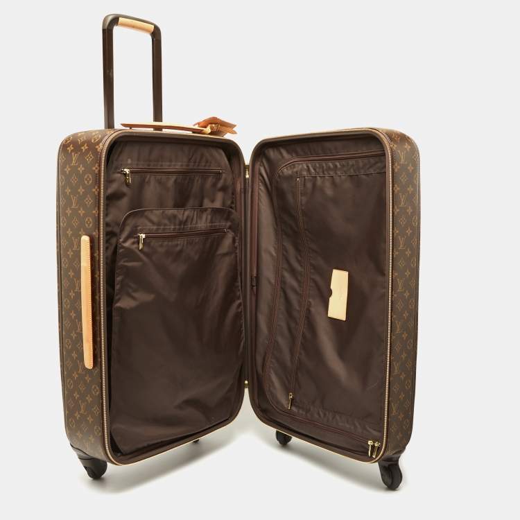 Pre Owned Louis Vuitton Brown Monogram Canvas Zephyr 70 Rolling Suitcase