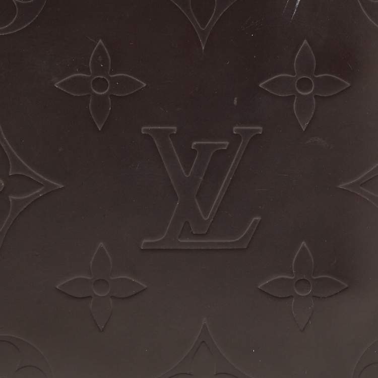 Pre Owned Louis Vuitton Cafe Brown Leather Monogram Glazed Compact Wallet 