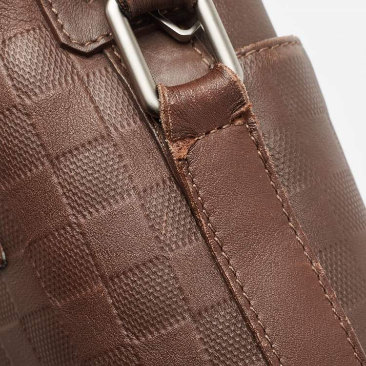Pre Owned Louis Vuitton Brown Damier Infini Leather Calypso Messenger GM Bag