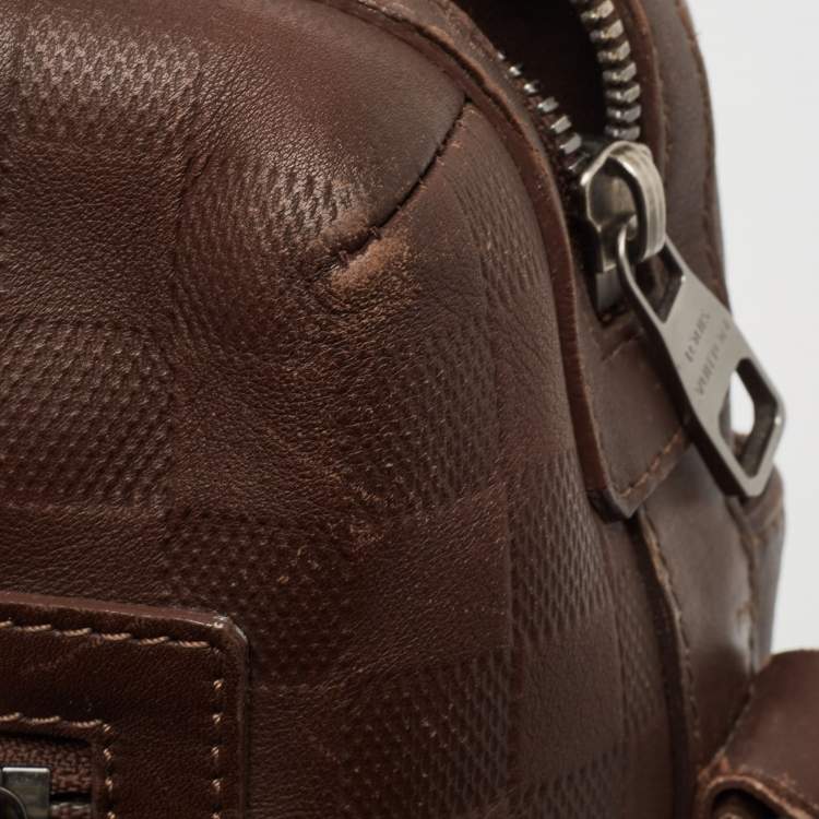 Pre Owned Louis Vuitton Brown Damier Infini Leather Calypso Messenger GM Bag