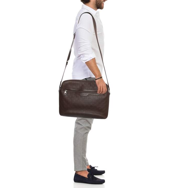 Pre Owned Louis Vuitton Brown Damier Infini Leather Calypso Messenger GM Bag