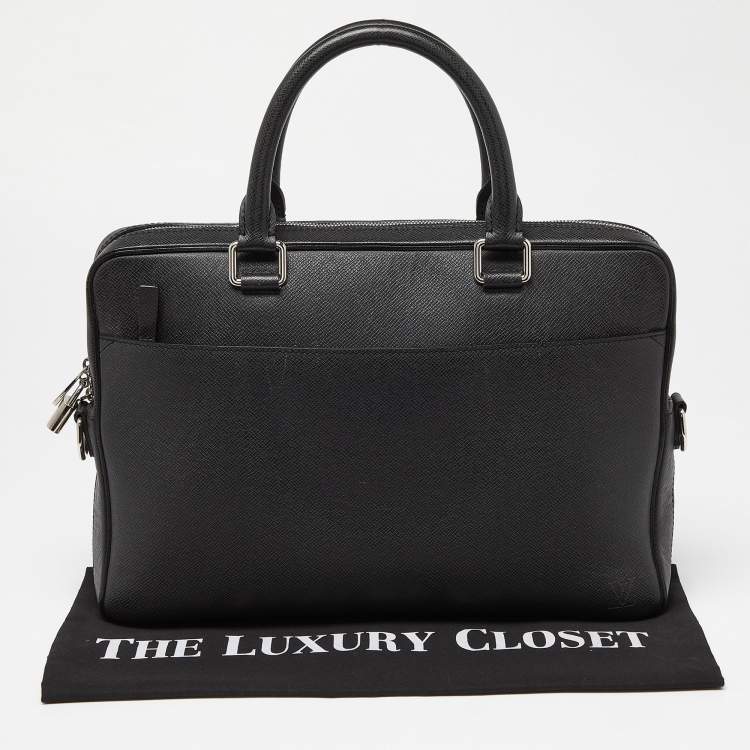 Pre Owned Louis Vuitton Black Taiga Leather Porte Documents Briefcase Bag