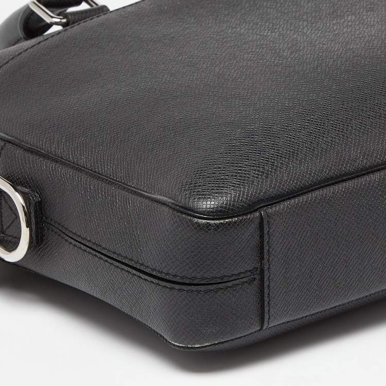 Pre Owned Louis Vuitton Black Taiga Leather Porte Documents Briefcase Bag