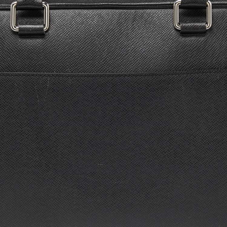 Pre Owned Louis Vuitton Black Taiga Leather Porte Documents Briefcase Bag