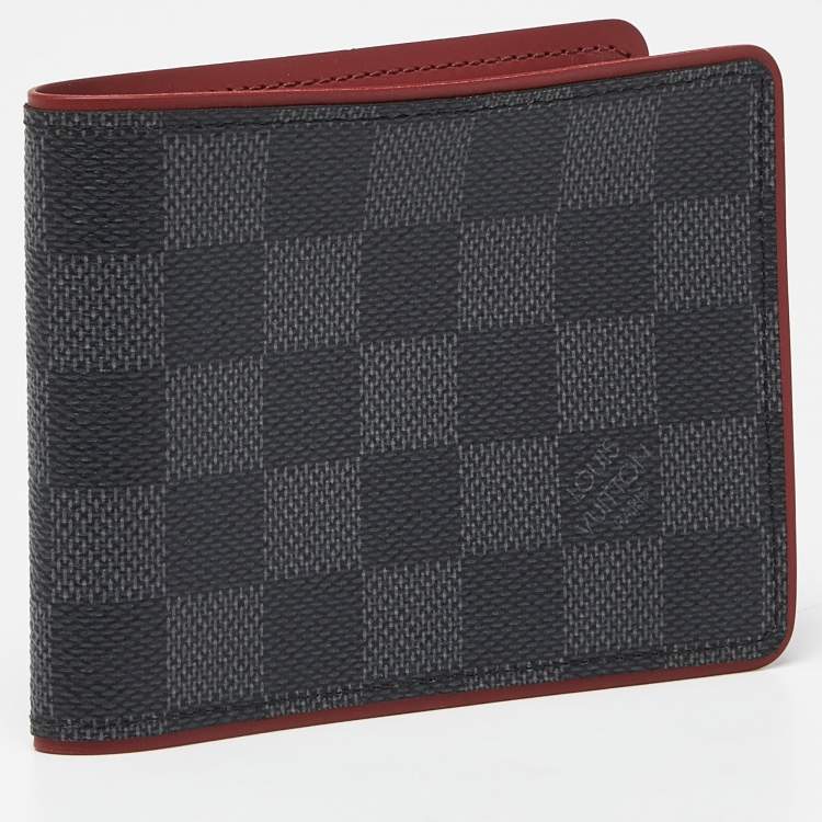 Pre Owned Louis Vuitton Bordeaux Damier Graphite Multiple Wallet
