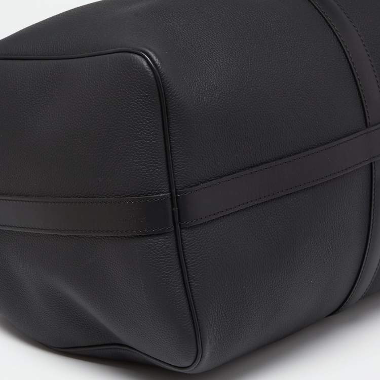 Pre Owned Louis Vuitton Black Aerogram Leather Keepall Bandoulière 50 Bag