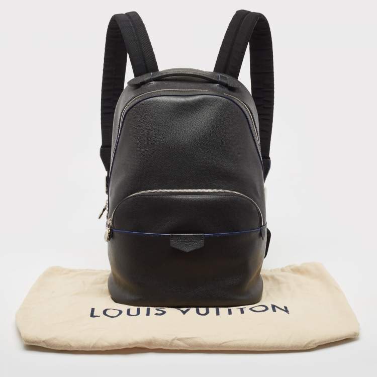 Pre Owned Louis Vuitton Black Taiga Lether Anton Backpack