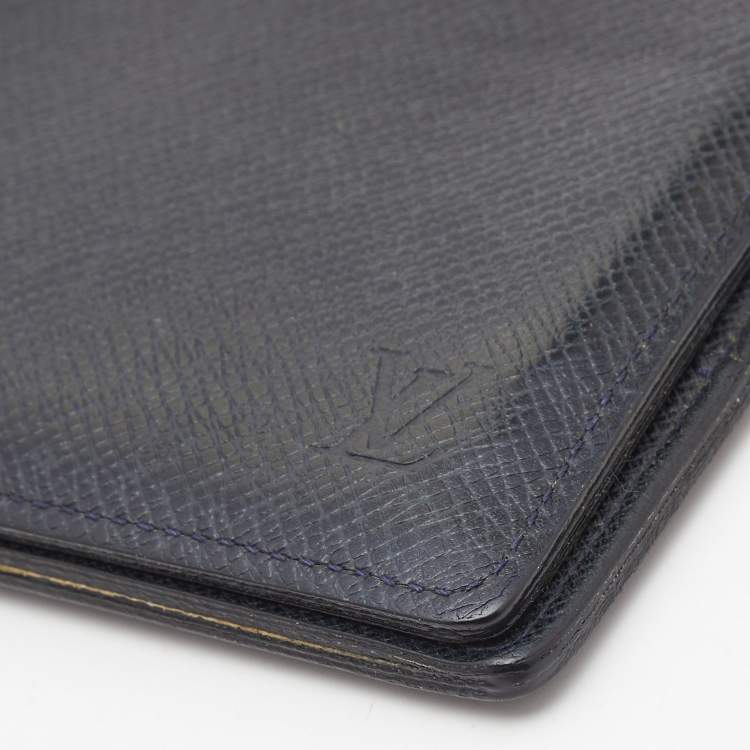 Pre Owned Louis Vuitton Blue Infini Leather Bifold Wallet