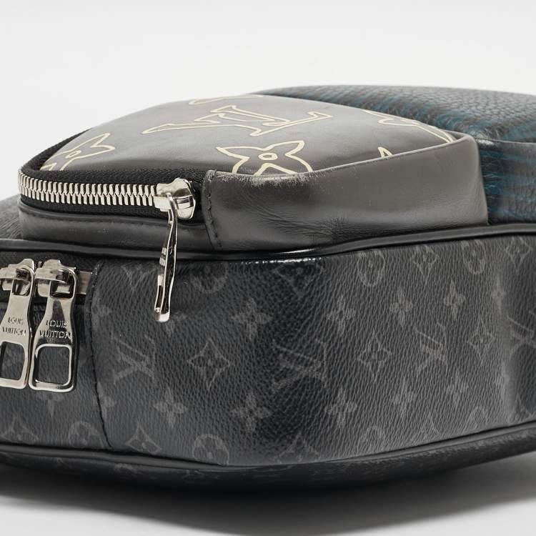 Pre Owned Louis Vuitton Monogram Eclipse Canvas Multipocket Patchwork Messenger Bag