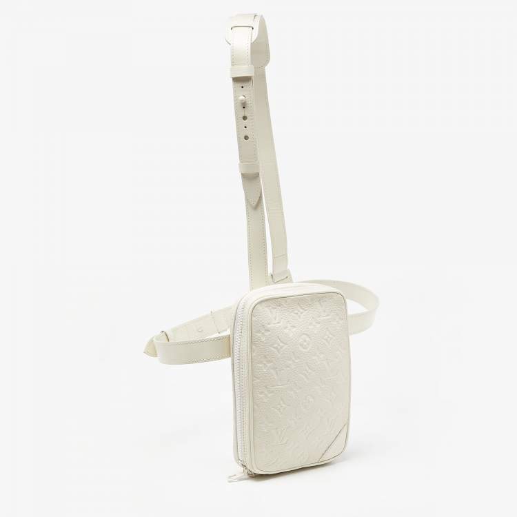 Pre Owned Louis Vuitton White Monogram Empreinte Utility Side Bag