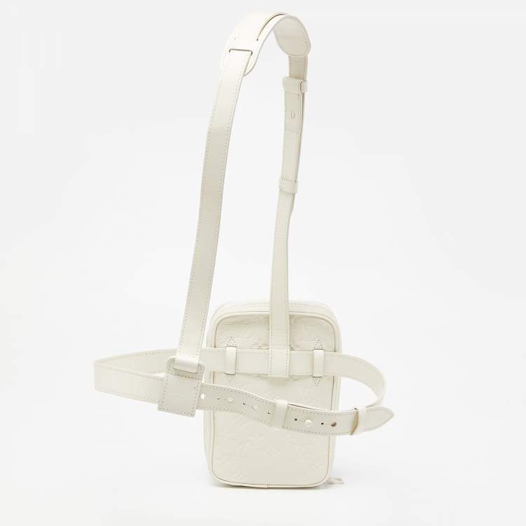 Pre Owned Louis Vuitton White Monogram Empreinte Utility Side Bag