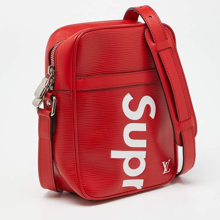 Pre Owned Louis Vuitton x Supreme Red Epi Leather Danube PM Bag