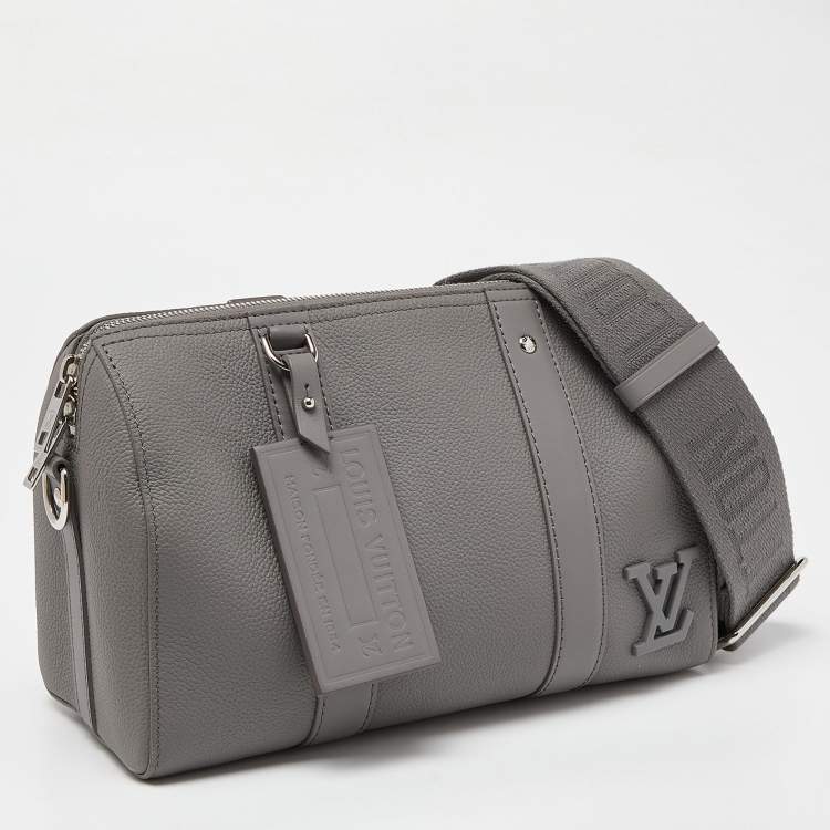 Pre Owned Louis Vuitton Grey Leather City Keepall Bag
