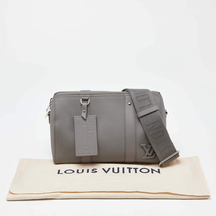Pre Owned Louis Vuitton Grey Leather City Keepall Bag