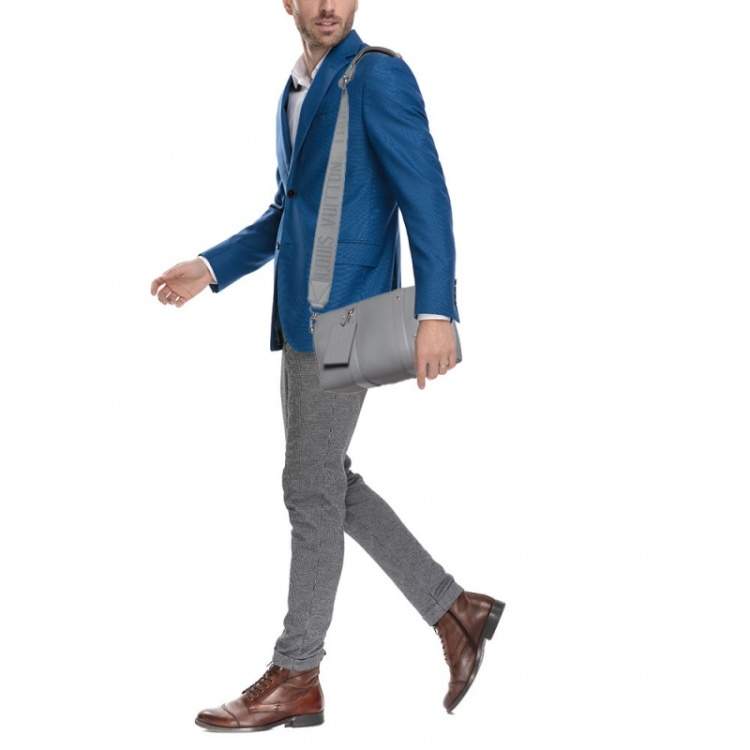 Pre Owned Louis Vuitton Grey Leather City Keepall Bag