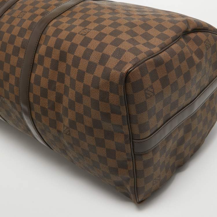 Pre Owned Louis Vuitton Damier Ebene Canvas Keepall Bandouliere 55 Bag